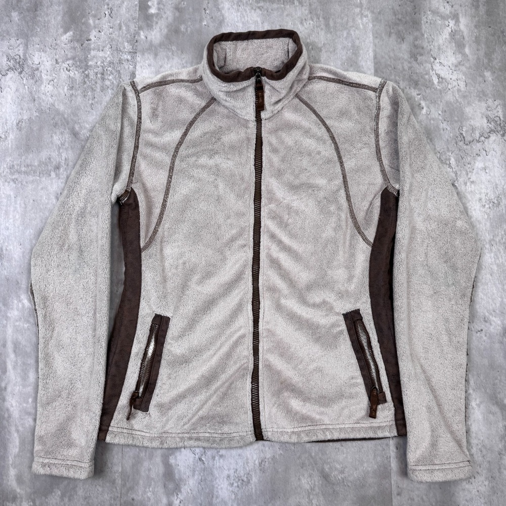Kuhl Jacket Womens Medium Tan Cream Flight Granola Hiking Fleece Climbing